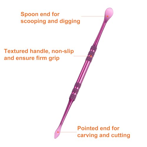 HARFINGTON 8 Pcs Wax Carving Tools 4.8" Double Ended Clay Tools Violet - color: Violet