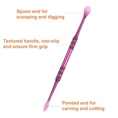 HARFINGTON 8 Pcs Wax Carving Tools 4.8" Double Ended Clay Tools Violet - color: Violet