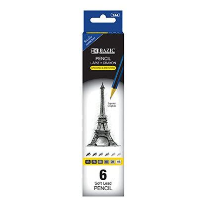 BAZIC PRODUCTS Drawing Sketching Pencils, 8B to HB Graphite, 24-Box - size: 1 Count (Pack of 24)