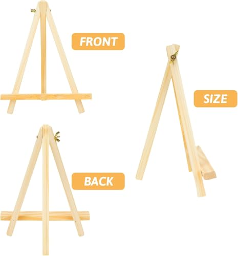 ANDES 9In Wood Tabletop Painting Easels 6 Pack, Arts & Crafts Display Stand - style: 4-pack