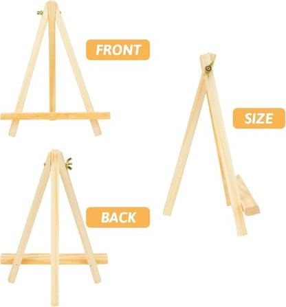 ANDES 9In Wood Tabletop Painting Easels 6 Pack, Arts & Crafts Display Stand - style: 4-pack