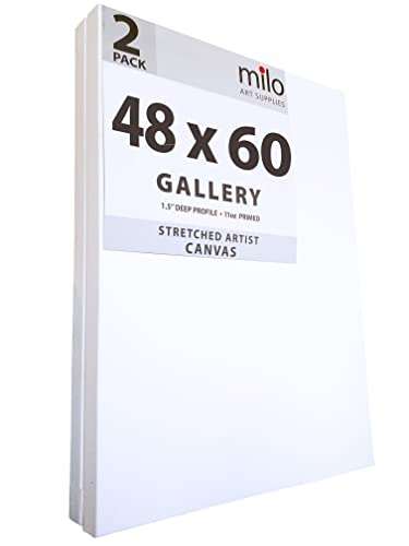 milo Stretched Artist Canvas, 48x60 inch, 2 Pack, 1.5” inch Profile - size: 48" x 60" Pack of 2