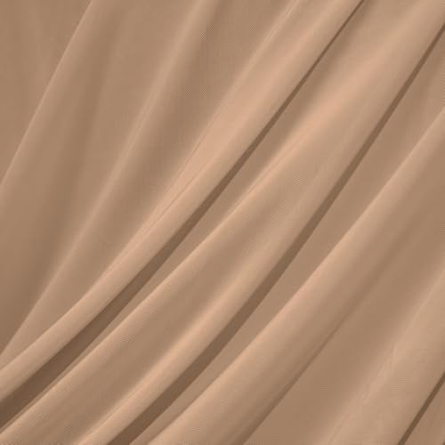 Horbaunal 4-Way Stretch Mesh Fabric by The Yard, Dark Nude 2 Yard - color: Dark Nude, size: 2 Yards