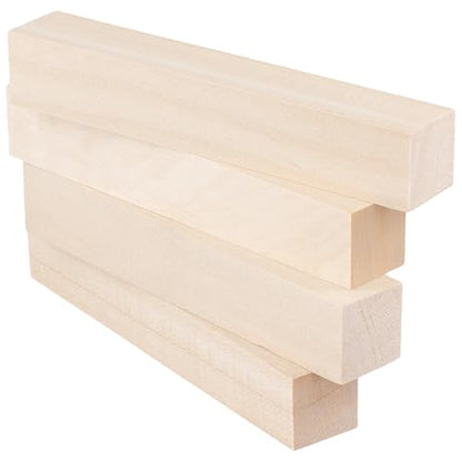 60 Pack 6 x 1 x 1 Inch Basswood Carving Block, Unfinished Rectangular Whittling Blocks for Carving, Crafts, DIY Project
