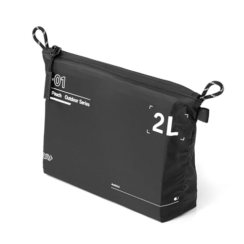 AMBITFUL AP-01 Water-Resistant Organizer Pouch, 8.6x6.9 in,Black - size: M（2L）