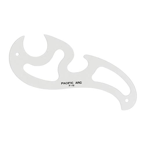 Pacific Arc Professional French Curves, Acrylic, Plain Edge, 8.75 Inches - size: F-15