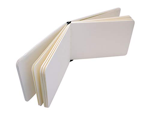 Etchr A6 Landscape Sketchbook - Cold Press Mixed Media - Hardcover Drawing Book 52 Pages - Sketch Pad with Customizable Cover, White A6 CP