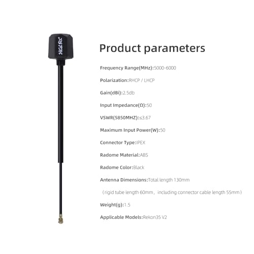 HGLRC LHCP IPEX FPV Mini V2 Antenna Hammer 2.5dBi for RC Drone - style: LHCP IPEX