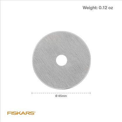 Fiskars 45mm Rotary Cutter Blade Replacements for Fabric, 5-Pack - size: 45mm, style: 5 Pack - Standard