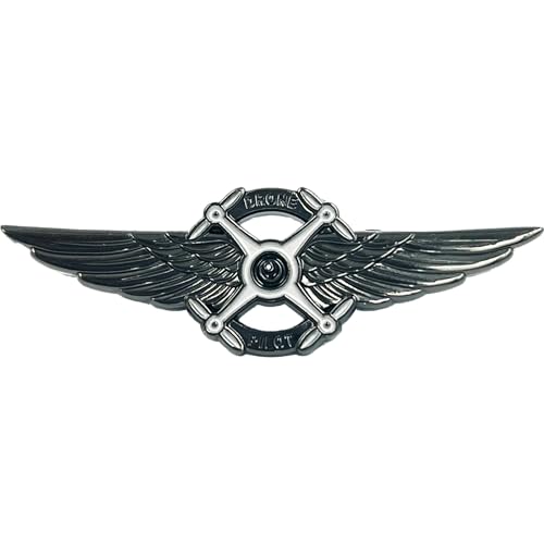 BL5-013 Full Size UAS FAA Commercial Drone Pilot Wings pin Black Tactical