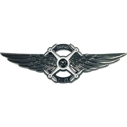BL5-013 Full Size UAS FAA Commercial Drone Pilot Wings pin Black Tactical