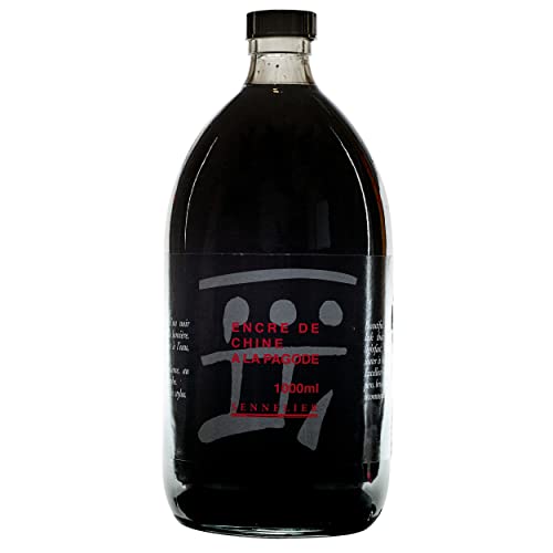 Sennelier China Ink Bottle, Black, 1000ml - size: 33.8 fl oz