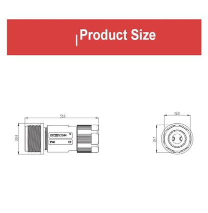 10 PCS/Set Industrial Male and Female Plug Panel Mount IP68 Waterproof M20 4-Pin Automotive Power Connector for Solar LED Lighting Drone - color: Ec04681-1114-bf 15a