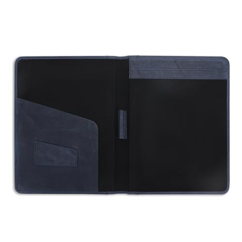 Heavy Duty Buffalo Leather Legal Pad Portfolio with Binder, Blue - color: Blue