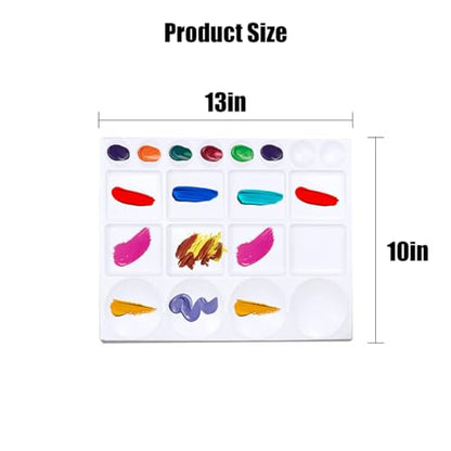 10 Pcs White Plastic Palette 20 Well Watercolor Acrylic Paint Tray