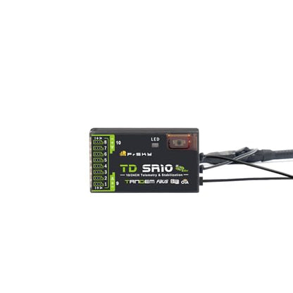 FrSky TD SR10 Dual-Band Receiver Simultaneous 2.4GHz & 900MHz Advanced Stabilizer & Telemetry Triple Antenna Design 10 Configurable Ports Black Box Function Long Range & Low Latency