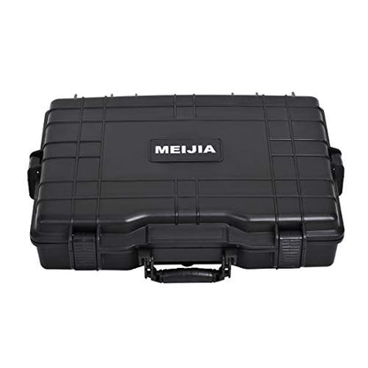MEIJIA Waterproof Hard Camera Case,Hard Laptop Case,Hard Case with Customized Fit Foam Included, Elegant Black,Fit for computers,camera,lens(Black, 21.62"X17.25"X4.87") - size: 21.62" x 17.25" x 4.87"