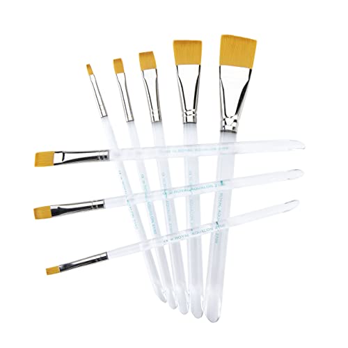 Royal & Langnickel Aqualon Flat & Shader Artist Brush Set, 8-Piece