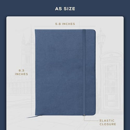 Beechmore Books A5 5.8x8.3 Mixed Media Sketchbook 300 GSM/140LBS - color: Symphony Blue, size: A5 - 5" x 8" Medium