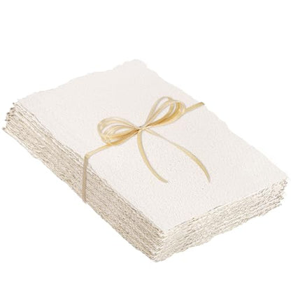 25 Sheets Watercolor Paper, 2 x 3.5, Deckled Edge Handmade Paper - size: 2 x 3.5 inch