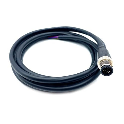 M12 12 Pin Male Connector Cable, A Code Straight Molding Male Aviation Sensor Electrical PVC Cable Industrial Molded Wire AWG26（10Meter） - size: 32.8ft