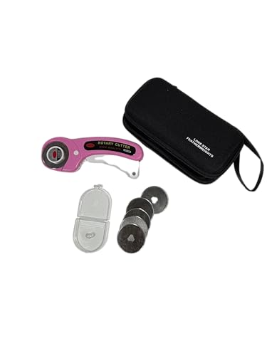Ergonomic 45mm Rotary Cutter Comes with 5 Replacement Blades and Carrying Case (Orange) - color: Orange