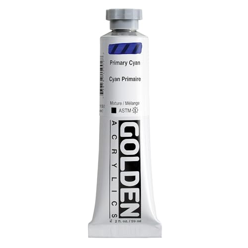 Golden Heavy Body Acrylic Paint, 2-Ounce, Primary Cyan - color: Primary Cyan, size: 2 Fl Oz (Pack of 1)