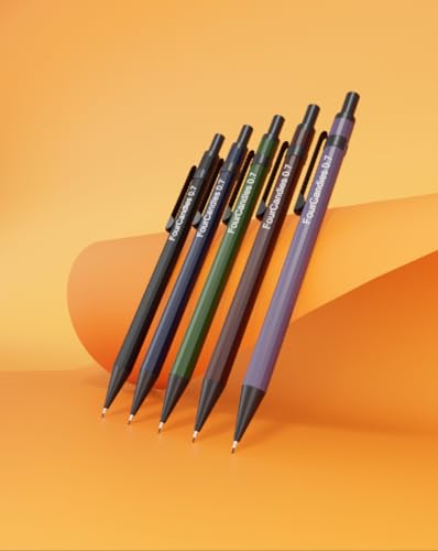 Four Candies 0.7mm Mechanical Pencil Set with Case + Metal Mechanical Pencil Set