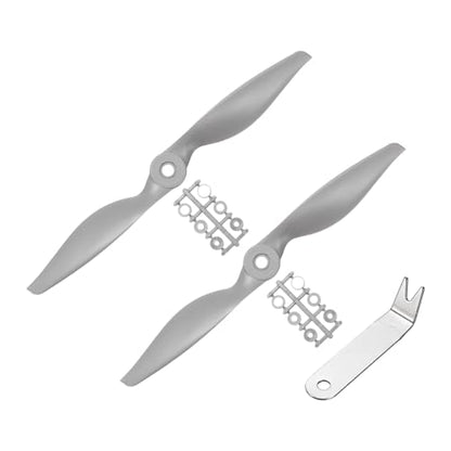 MECCANIXITY 8x6 Inch RC Propellers, 2-Vane Blades Prop Replacements Gray High Speed Propeller with Adapter Rings & Prop Wrench for RC Airplane Drones, Pack of 4 - size: 8" x 6"