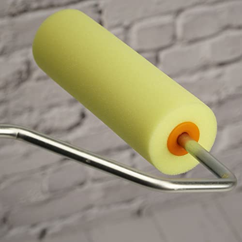 Voomey 4 Inch Foam Paint Roller, High Density Flat Head Foam 24 ack - style: 4 inch 24 pack（yellow）