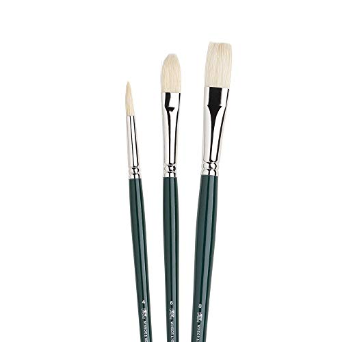 Winsor & Newton Winton Long Handle Brush (3 Pack) (Round 4, Filbert 6, Flat 8) - style: Pack of 3