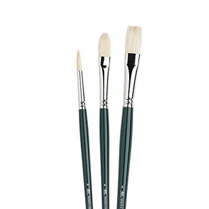 Winsor & Newton Winton Long Handle Brush (3 Pack) (Round 4, Filbert 6, Flat 8) - style: Pack of 3
