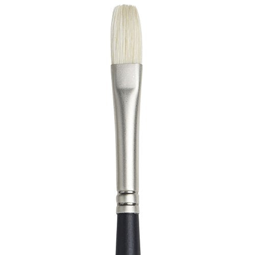 Winsor & Newton Artists' Oil Hog Paint Brush, Long Handle Size 4, Flat - size: #4, style: Flat