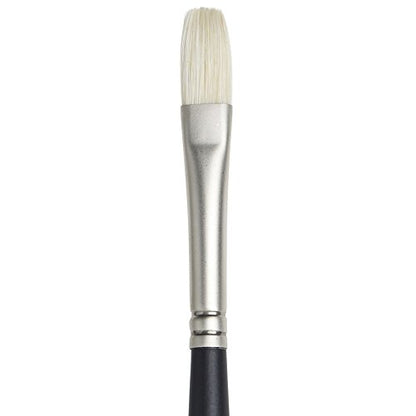 Winsor & Newton Artists' Oil Hog Paint Brush, Long Handle Size 4, Flat - size: #4, style: Flat