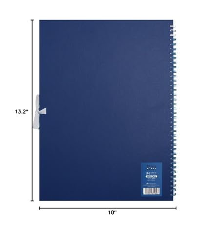 Maruman Art Spiral Sketch Book, F4, 13.27" x 10.04", 24 Sheets, Blue - color: Blue, size: F4 (13.27" x 10.04")