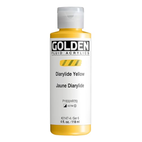GOLDEN Fluid Acrylics, Diarylide Yellow, 4 fl. oz. Bottle