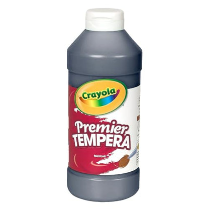 Crayola Premier Tempera Paint For Kids - Black (16oz), Kids Classroom Supplies, Great For Arts & Crafts, Non Toxic, Easy Squeeze Bottle - color: Black