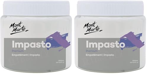 Mont Marte Impasto Acrylic Medium 500ml (17oz) (Pack of 2) - size: 16.91 Fl Oz (Pack of 2)