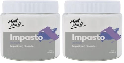 Mont Marte Impasto Acrylic Medium 500ml (17oz) (Pack of 2) - size: 16.91 Fl Oz (Pack of 2)