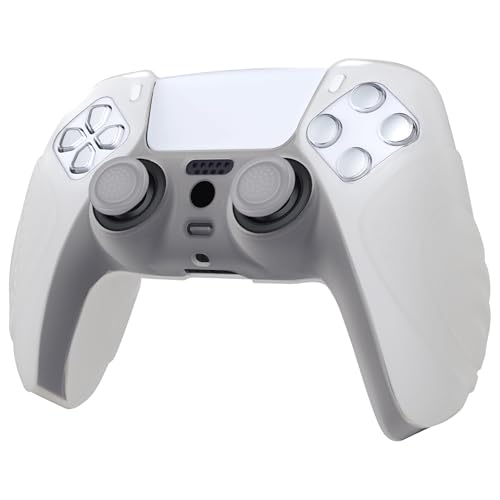 eXtremeRate PlayVital Glow in Dark - Green Guardian Edition Ergonomic Soft Anti-Slip Controller Silicone Case Cover for ps5, Rubber Protector Skins with Joystick Caps for ps5 Controller - color: Glow in Dark Green