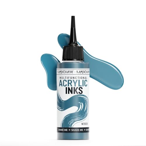 Kamenskaya Acrylic Inks for Artists - 'Deep Lake' Acrylic Ink, 3.38 Fl Oz (100 ml) - color: Deep Lake
