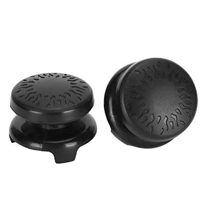 ASHATA 2Pcs Thumbstick Extender for Game Consoles, 3D Texture Thumb Grip Stick Joystick Thumbstick for 5 Controller (Black) - color: black
