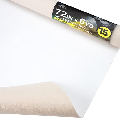 PHOENIX Professional Canvas Roll 72 Inch x 6 Yard (18 Feet) - size: 72 inch x 6 yard, style: 15 oz.