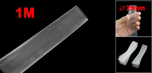 uxcell Flat Width 41mm rate 2:1 Dia 25mm Clear Polyolefin Heat Shrinkable Tube 1M 3.3Ft
