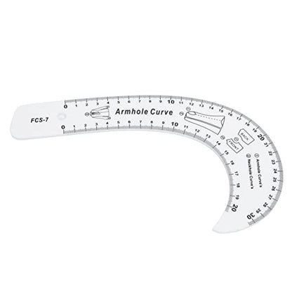 7Pcs Sewing Ruler Tailor Set Clear French Curve Ruler Sewing Ruler Set Rulers Ruler Racks Rulers High Accuracy Scale Fashion Pattern Design Ruler Set for Making Pattern Drafting
