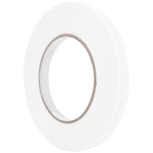 Double Sided Foam Tape 0.39In x 16.5FT, Mounting Tape Heavy Duty, Strong Adhesive Weatherproof Seal Strips for DIY Craft Picture Poster, Car & Gap Filling Mountings, Home Office Decor (White) - color: White, size: 0.39 In x 16.5 FT