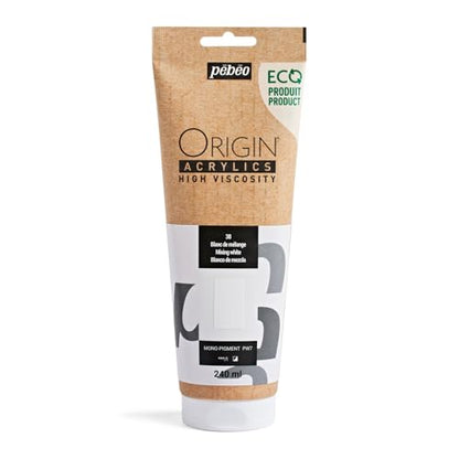 PEBEO Origin Acrylic Paint 240ml (8.11 oz), Mixing White - color: Mixing White