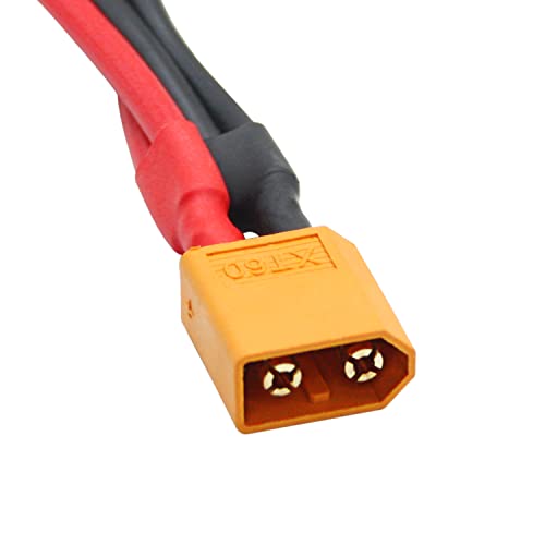 Short XT60 Parallel Battery Connector Cable 3.9", Y Splitter Adapter Plug - size: XT60 1 Male to 2 Female - 1Pcs