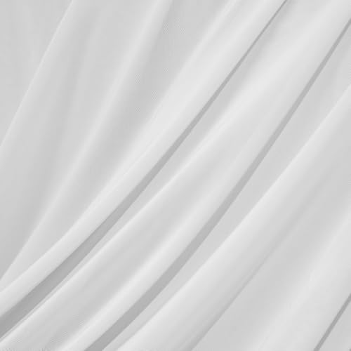 Horbaunal 4-Way Stretch Mesh Fabric by The Yard, White 1 Yard - color: White, size: 1 Yard