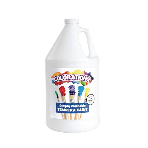 Colorations Paraben-Free Washable, Vibrant White Tempera Paint, 1 Gallon - color: White